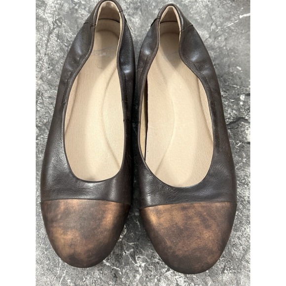 Dansko Shoes - Dansko‎ Womens Lisanne Ballet Hidden Wedge Comfort Flat Chocolate Copper Sz 11